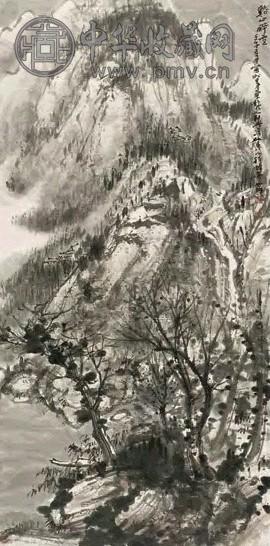 崔如琢 2002年作 溪山醉雪 立轴 设色纸本