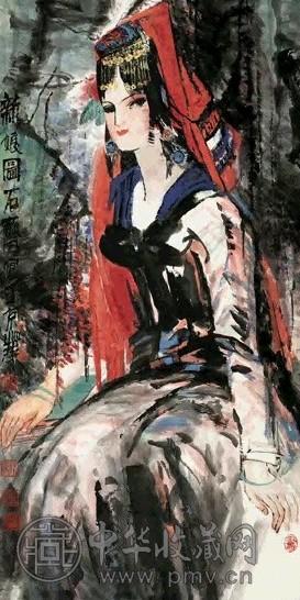 当代 石齐 新娘图 镜心