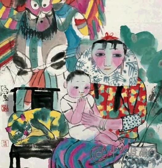 张培成 田字 镜心 设色纸本