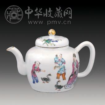 清同治粉彩人物茶壶收藏资讯|艺术家|书画家|书画名人|书法家-中华收藏网