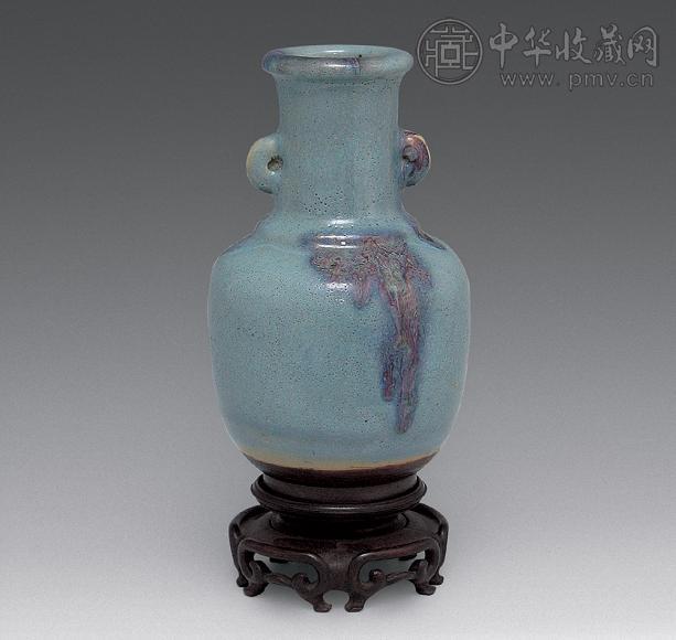 清光绪 仿钧釉双耳小瓶