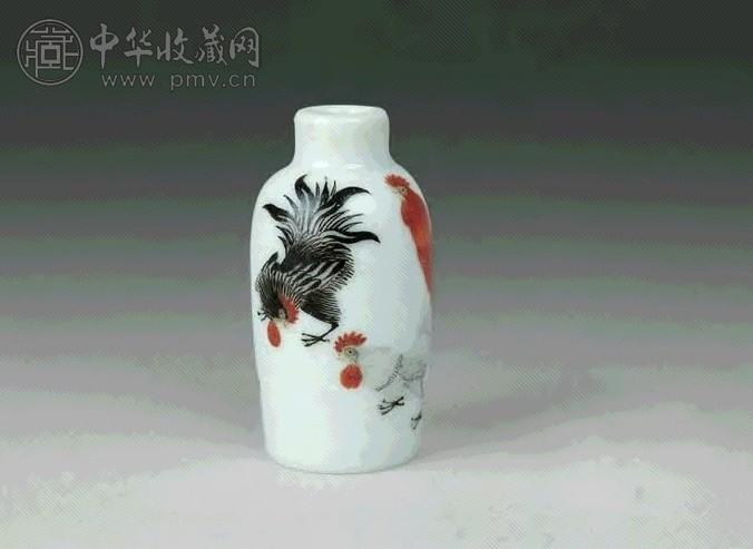 清光绪 粉彩大吉图烟壶