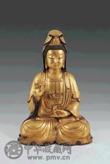 民国铜鎏金观音坐像收藏资讯|艺术家|书画家|书画名人|书法家-中华收藏网
