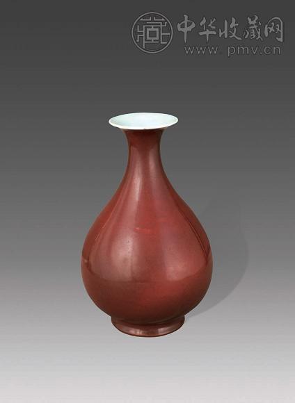 清道光 祭红玉壶春瓶