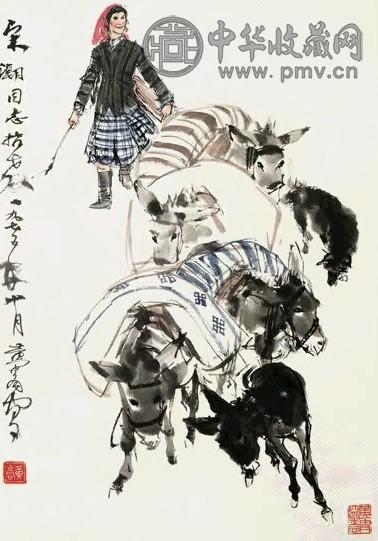 现代 黄胄 运粮图 轴