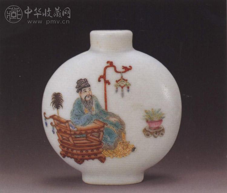 清道光 粉彩人物鼻烟壶