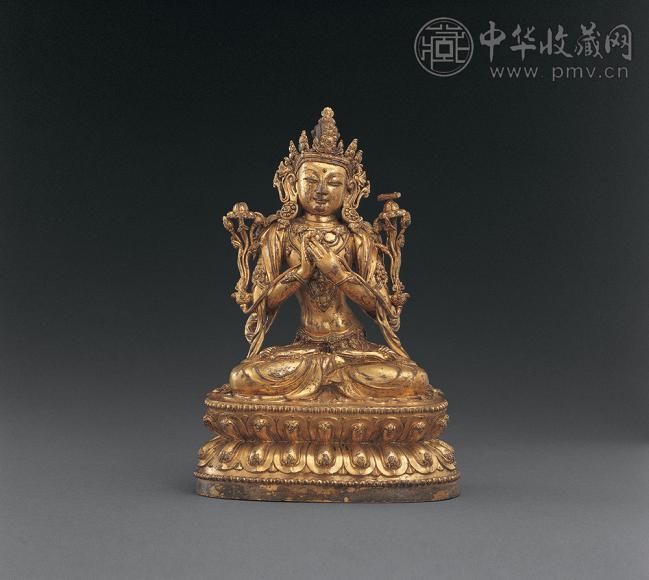 明永乐 铜鎏金文殊菩萨坐像