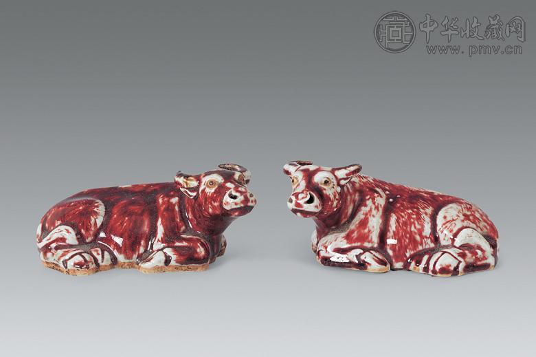 清代 康熙 祭红牛(1对)