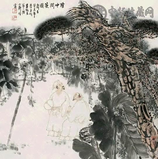 王明明 隆中问策图立轴设色纸本