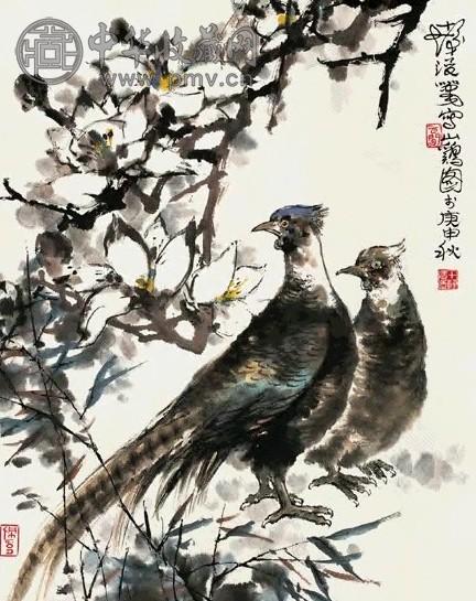 当代 程十发 山鸡图 轴