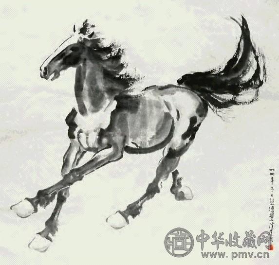 徐悲鸿 奔马 立轴 水墨纸本