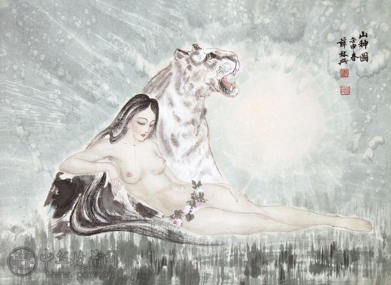 薛林兴 山神图 镜心 设色纸本