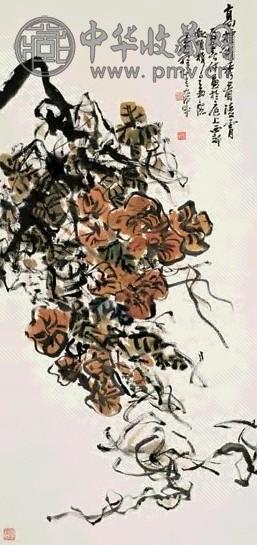 王个簃 1985年作 高标耀秀 立轴 设色纸本