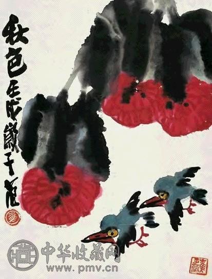 崔子范 1982年作 秋色 立轴 设色纸本