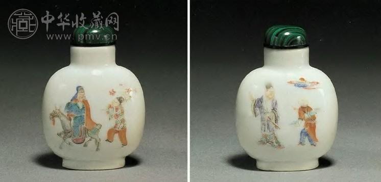 瓷胎粉彩人物鼻烟壶