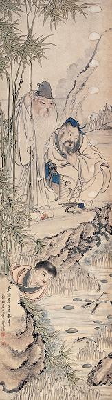 黄山寿 人物 立轴 设色纸本