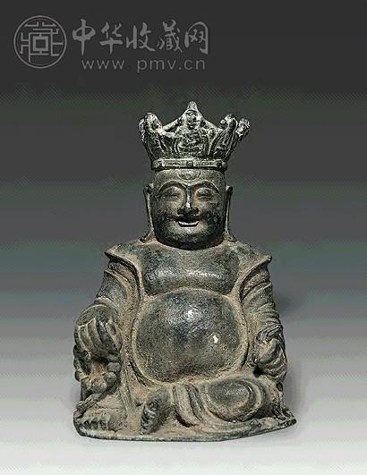 明 皇冠弥勒佛铜座像
