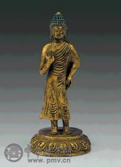 清 铜鎏金佛像