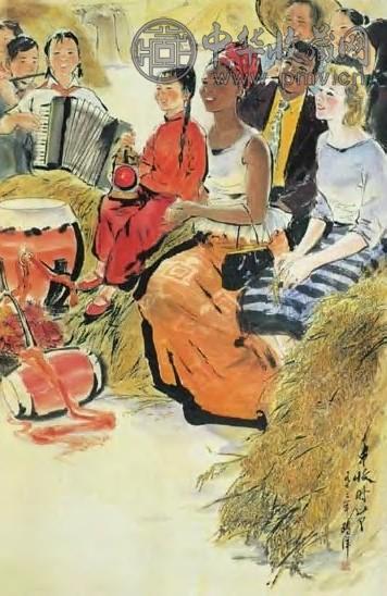 欧洋 近代 丰收时节 轴