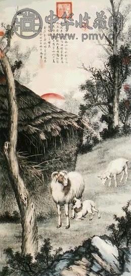 郎世宁三羊开泰立轴绢本收藏资讯|艺术家|书画家|书画名人|书法家-中华 