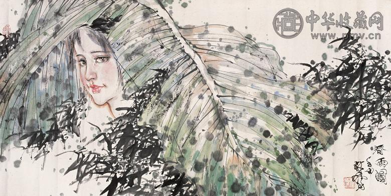林墉 1992年作 春雨图 镜心 设色纸本