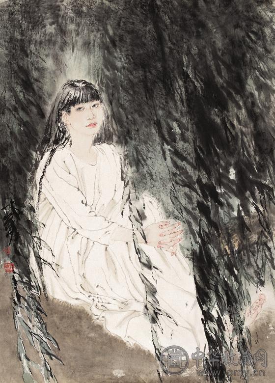 何家英 人物 镜心 设色纸本