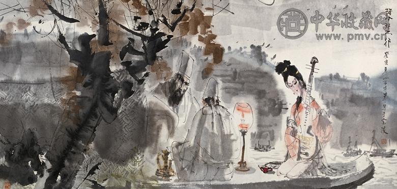 傅小石 1983年作 琵琶行 镜心 设色纸本