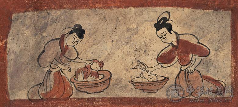 常书鸿 临魏晋砖画