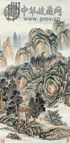 樊浩霖 1948年 策杖访友 立轴 设色纸本