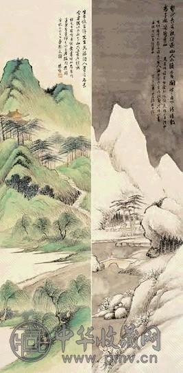 林纾 山水 六张 镜心