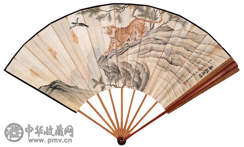 常曾灏 1942年作 喜报春晴 成扇 设色纸本