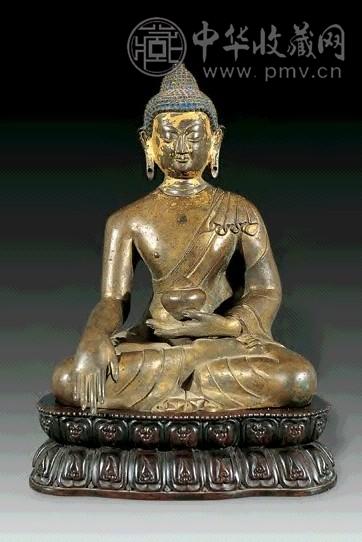 清乾隆 铜药师佛座像