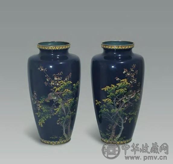 2309 七宝焼　花鳥文　琺瑯　花瓶 2309 七宝焼 花鳥文 琺瑯 花瓶 【公式通販】