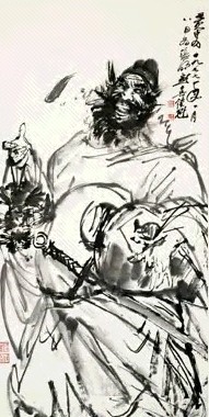 近现代 黄胄 喜钟馗 轴