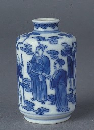 清道光 青花八仙烟壶