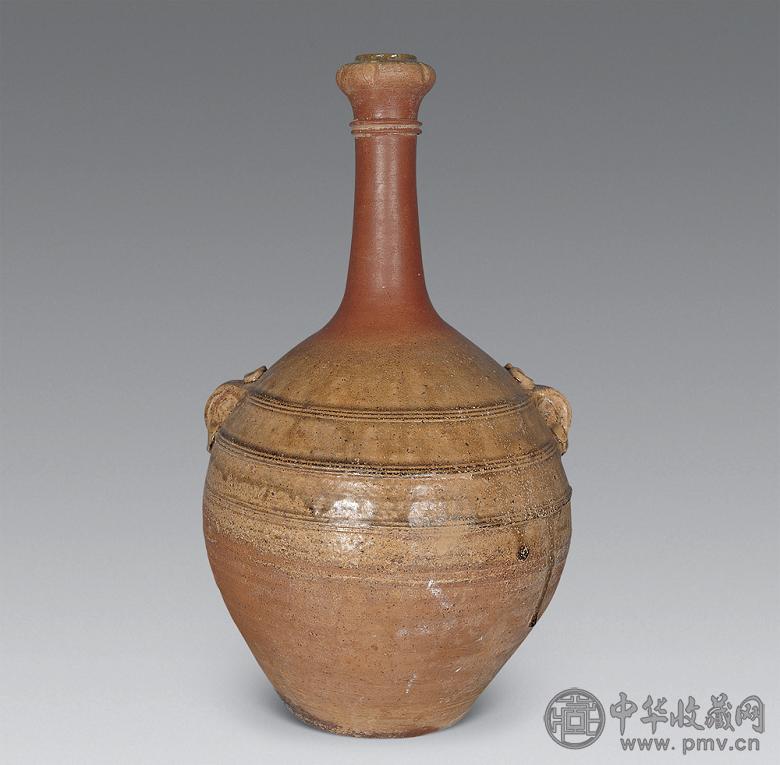 汉 青釉蒜头瓶