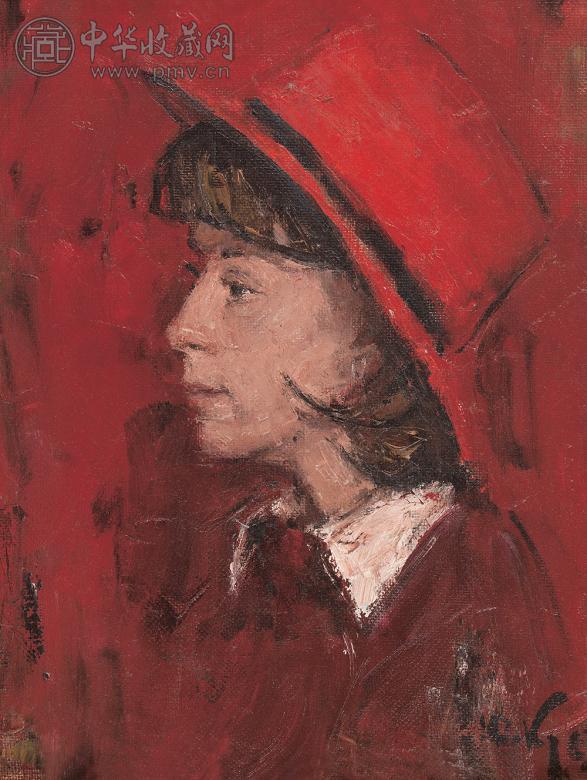 卡柳塔 2002年作 带红帽的姑娘 布面 油彩