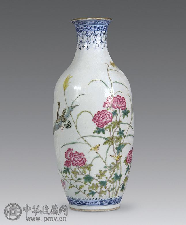 民国 粉彩芦雁纹瓶
