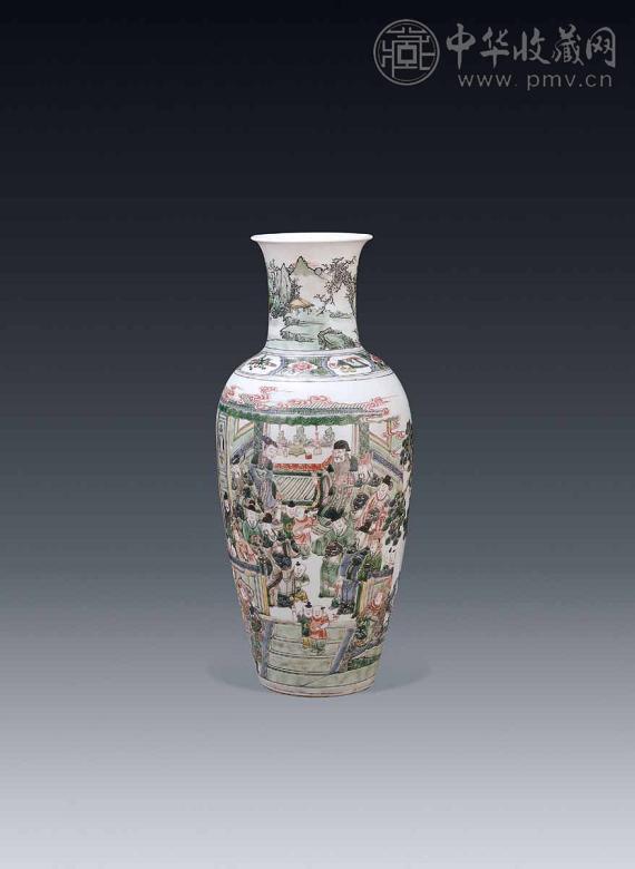 清 五彩人物观音瓶