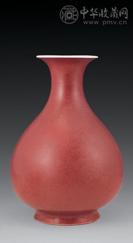 清乾隆 霁红釉玉壶春瓶