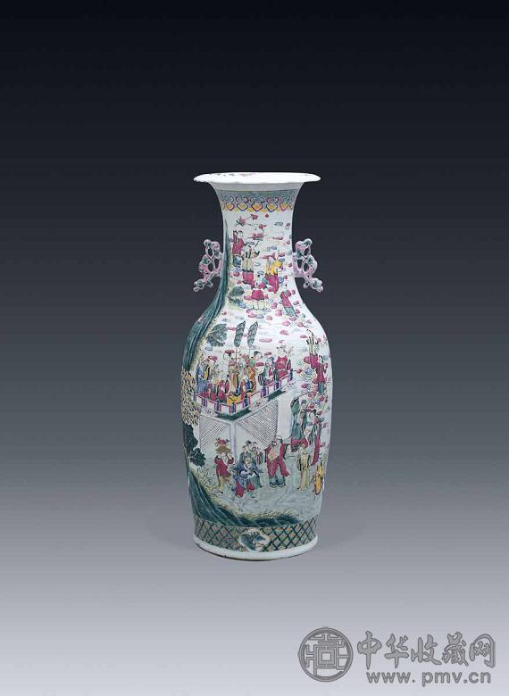 清 粉彩群仙祝寿瓶