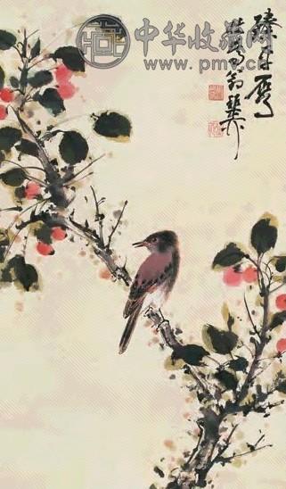 谢稚柳 花鸟 立轴 设色纸本