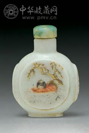 清道光 粉彩人物鼻烟壶