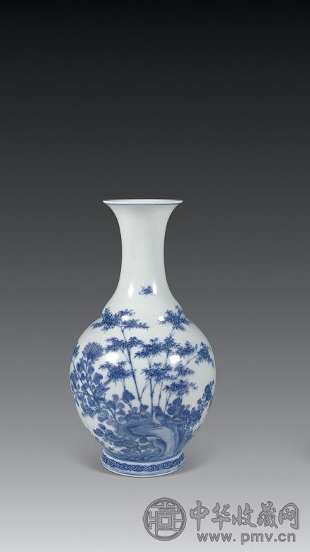 清光绪 青花花鸟纹瓶