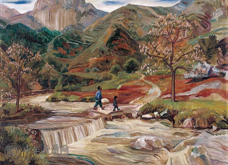 孙蛮 山间细语 布面油画
