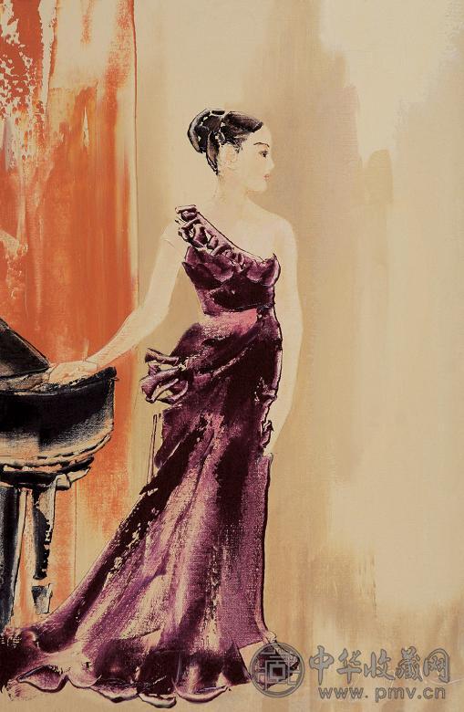 刘文进 钢琴 布面 油画