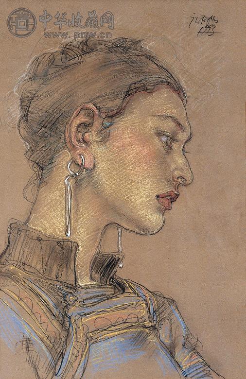 庞茂琨 2005年作 人物 纸本水粉