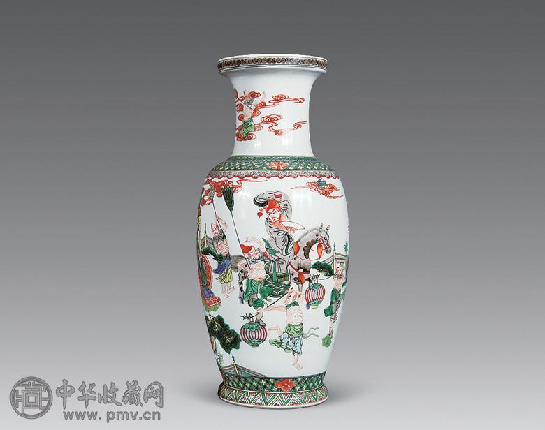 清 五彩人物故事纹观音瓶