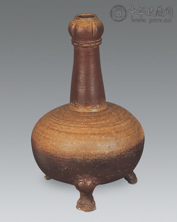 汉 原始青磁蒜头瓶