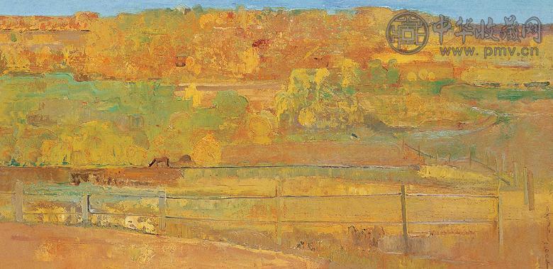 刘曼文 2004年作 吉雅河的风之橙色调 布面油画